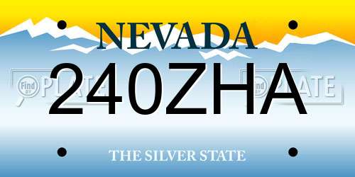 240ZHA Nevada License Plate