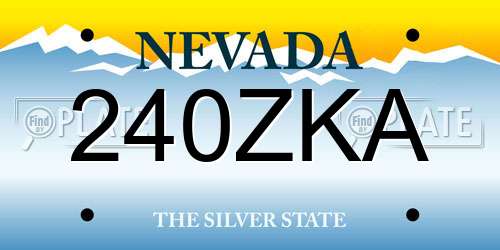 240ZKA Nevada License Plate