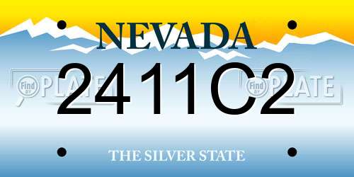 2411C2 Nevada License Plate
