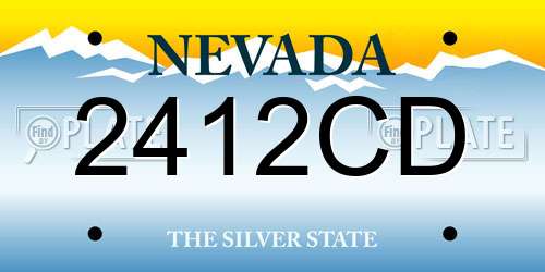 2412CD Nevada License Plate