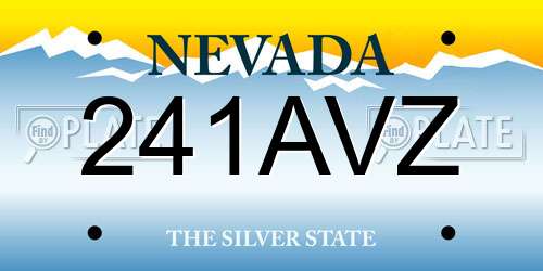 241AVZ Nevada License Plate