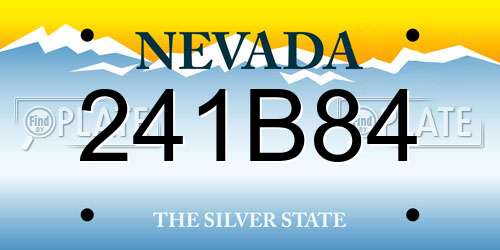 241B84 Nevada License Plate
