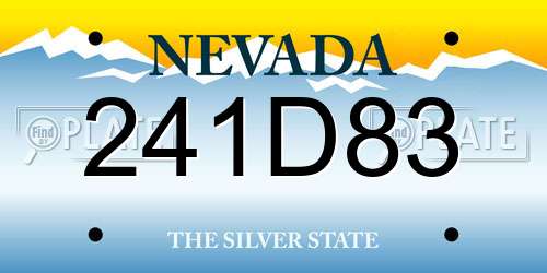 241D83 Nevada License Plate