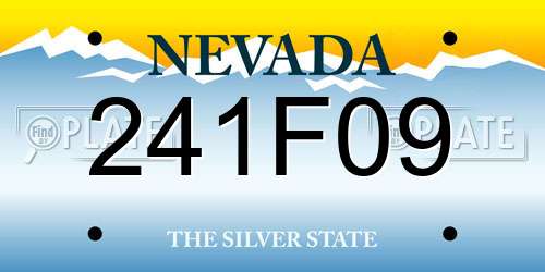 241F09 Nevada License Plate