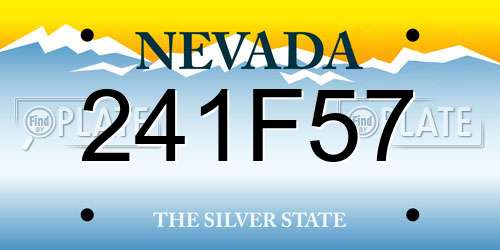 241F57 Nevada License Plate