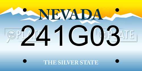 241G03 Nevada License Plate