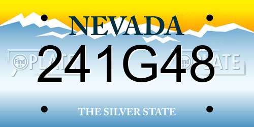 241G48 Nevada License Plate