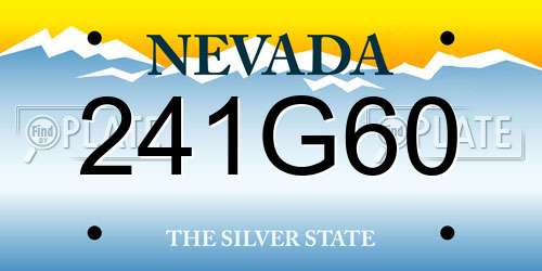 241G60 Nevada License Plate