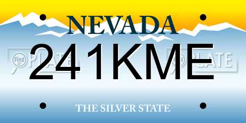 241KME Nevada License Plate