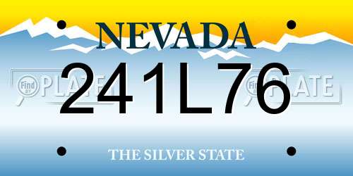 241L76 Nevada License Plate