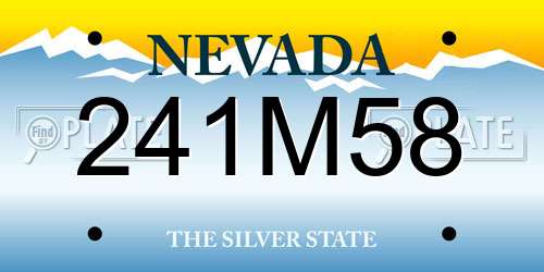 241M58 Nevada License Plate