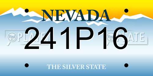 241P16 Nevada License Plate