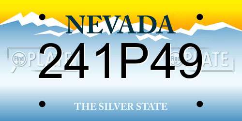 241P49 Nevada License Plate