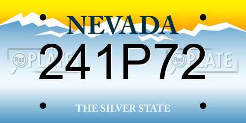 241P72 Nevada License Plate