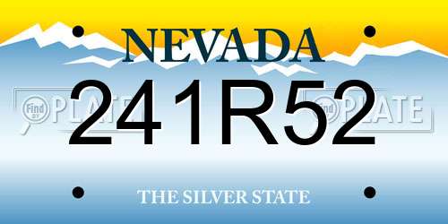 241R52 Nevada License Plate