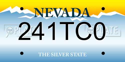 241TC0 Nevada License Plate