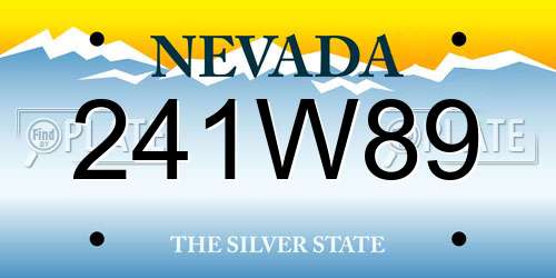 241W89 Nevada License Plate