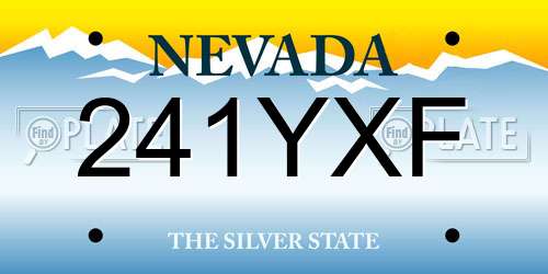 241YXF Nevada License Plate