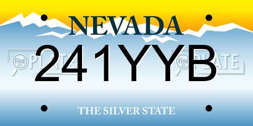241YYB Nevada License Plate