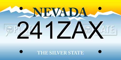 241ZAX Nevada License Plate