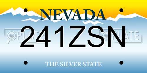 241ZSN Nevada License Plate