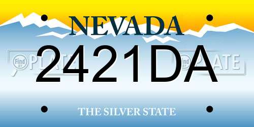 2421DA Nevada License Plate