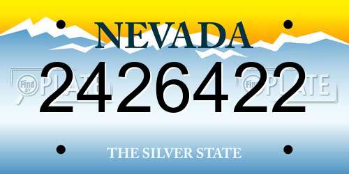 2426422 Nevada License Plate
