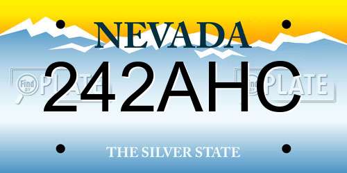 242AHC Nevada License Plate