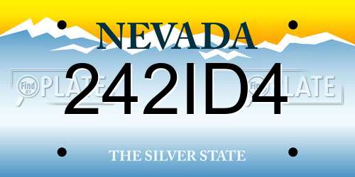 242ID4 Nevada License Plate