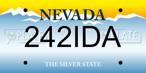242IDA Nevada License Plate