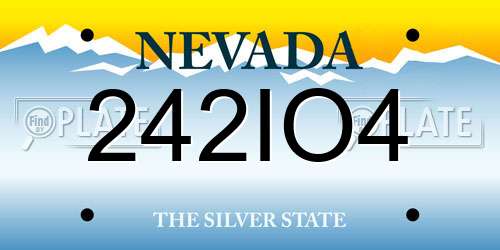 242IO4 Nevada License Plate