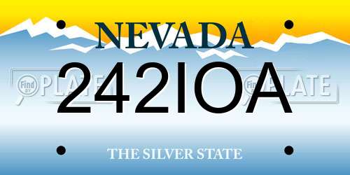 242IOA Nevada License Plate
