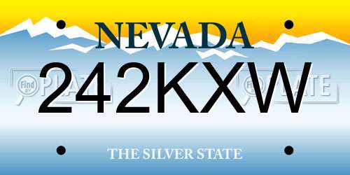242KXW Nevada License Plate
