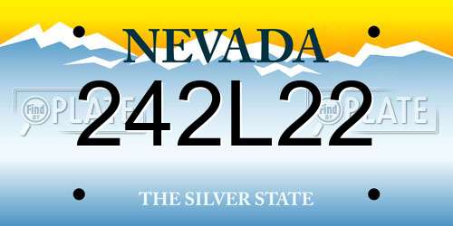 242L22 Nevada License Plate