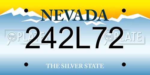 242L72 Nevada License Plate