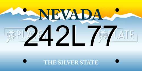 242L77 Nevada License Plate