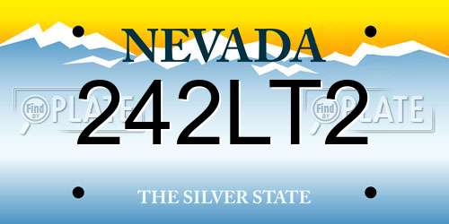 242LT2 Nevada License Plate