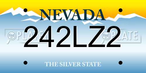 242LZ2 Nevada License Plate