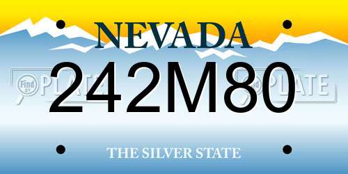 242M80 Nevada License Plate