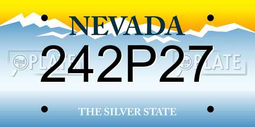 242P27 Nevada License Plate