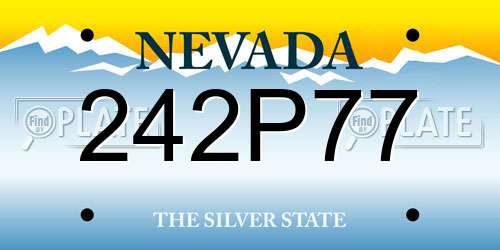 242P77 Nevada License Plate