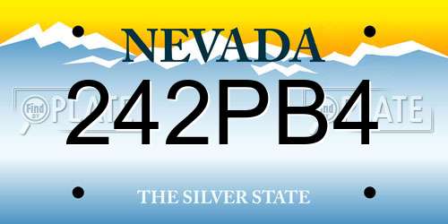 242PB4 Nevada License Plate