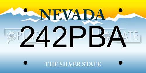 242PBA Nevada License Plate