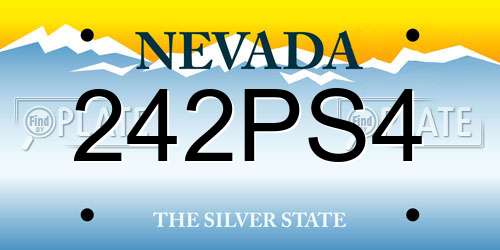 242PS4 Nevada License Plate