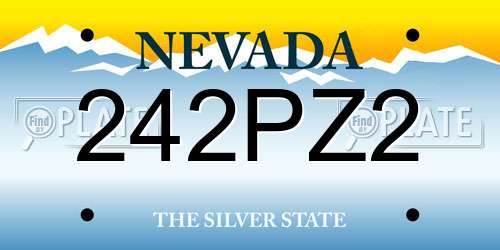 242PZ2 Nevada License Plate