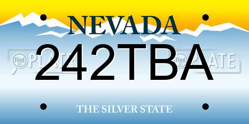 242TBA Nevada License Plate
