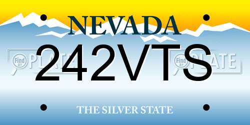 242VTS Nevada License Plate