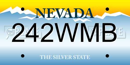 242WMB Nevada License Plate