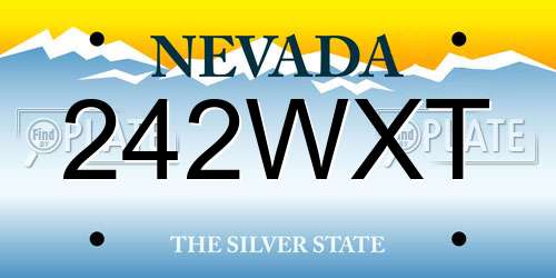 242WXT Nevada License Plate