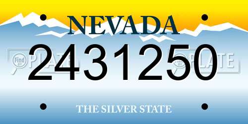 2431250 Nevada License Plate